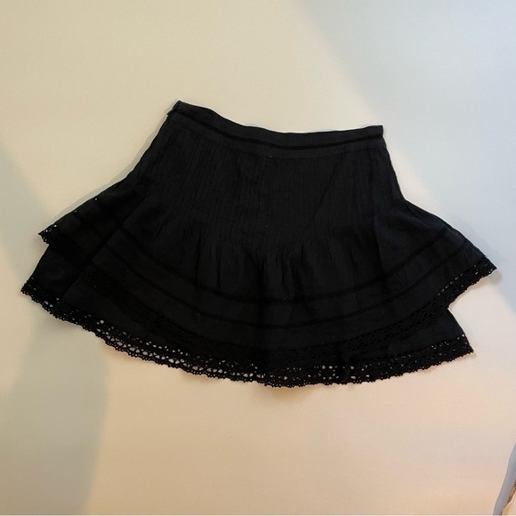 Free People‎ Summer's Night Black Lace Mini Skirt High Waisted Size 0 Y2K 90’s - Picture 6 of 10